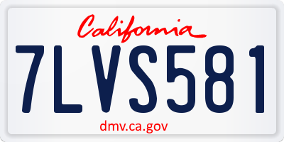 CA license plate 7LVS581