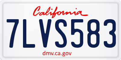 CA license plate 7LVS583