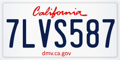 CA license plate 7LVS587