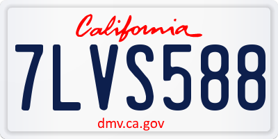 CA license plate 7LVS588