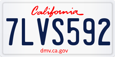 CA license plate 7LVS592