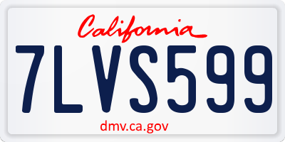 CA license plate 7LVS599