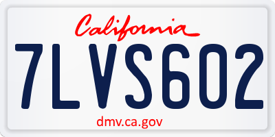 CA license plate 7LVS602