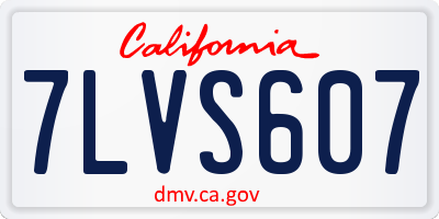 CA license plate 7LVS607