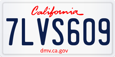 CA license plate 7LVS609