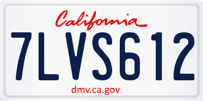 CA license plate 7LVS612