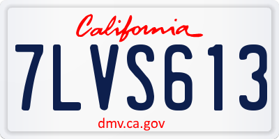 CA license plate 7LVS613