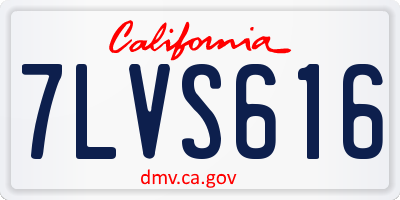 CA license plate 7LVS616