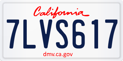 CA license plate 7LVS617