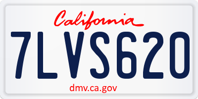 CA license plate 7LVS620