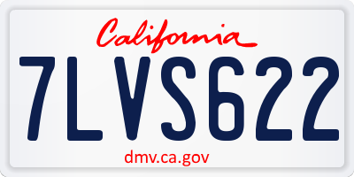CA license plate 7LVS622