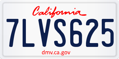 CA license plate 7LVS625
