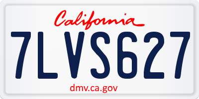 CA license plate 7LVS627