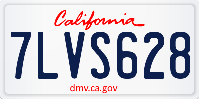 CA license plate 7LVS628