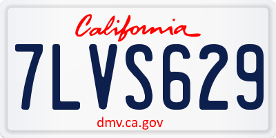 CA license plate 7LVS629