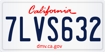 CA license plate 7LVS632