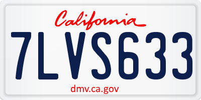 CA license plate 7LVS633