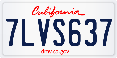 CA license plate 7LVS637
