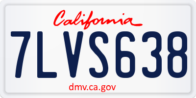 CA license plate 7LVS638