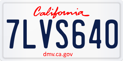 CA license plate 7LVS640