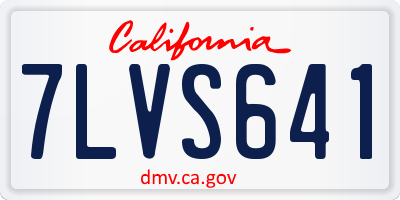 CA license plate 7LVS641