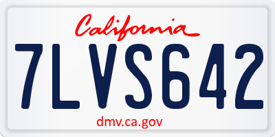 CA license plate 7LVS642