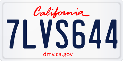 CA license plate 7LVS644