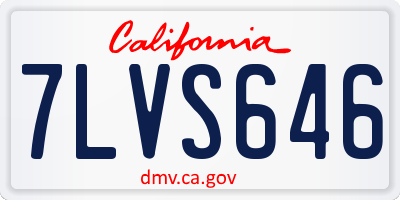 CA license plate 7LVS646