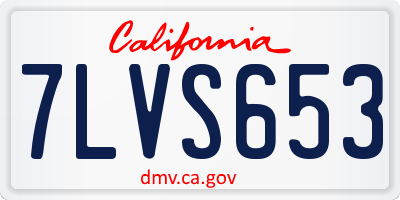 CA license plate 7LVS653