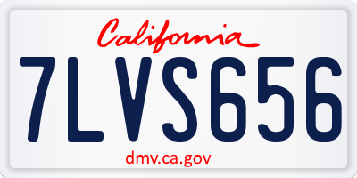 CA license plate 7LVS656