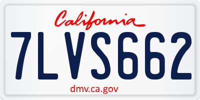 CA license plate 7LVS662