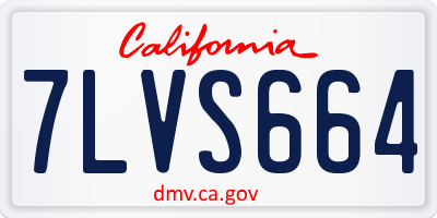 CA license plate 7LVS664