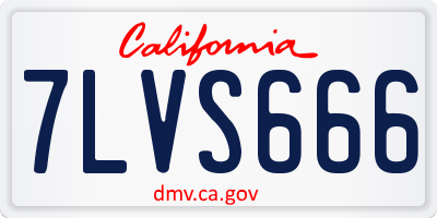 CA license plate 7LVS666