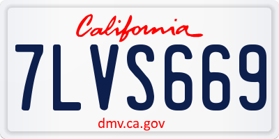 CA license plate 7LVS669