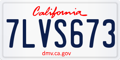 CA license plate 7LVS673