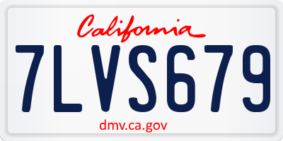 CA license plate 7LVS679