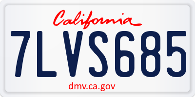 CA license plate 7LVS685