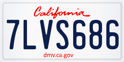 CA license plate 7LVS686