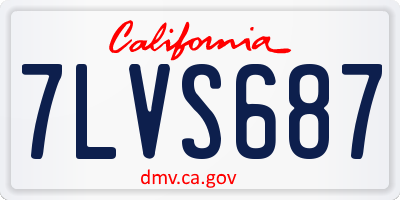 CA license plate 7LVS687