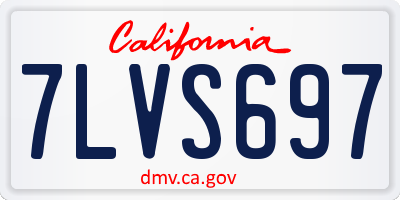 CA license plate 7LVS697