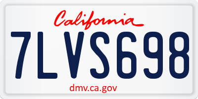 CA license plate 7LVS698