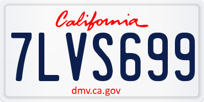 CA license plate 7LVS699
