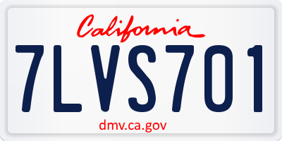 CA license plate 7LVS701
