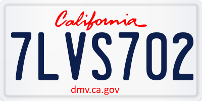 CA license plate 7LVS702