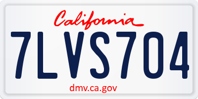 CA license plate 7LVS704