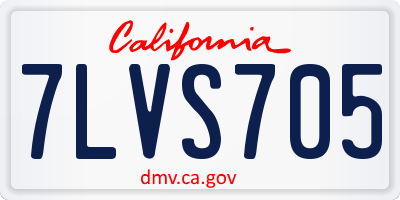 CA license plate 7LVS705