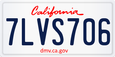 CA license plate 7LVS706
