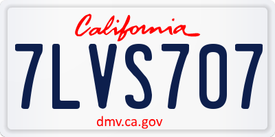 CA license plate 7LVS707