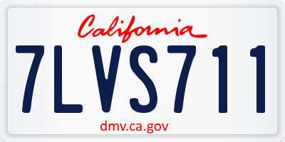 CA license plate 7LVS711