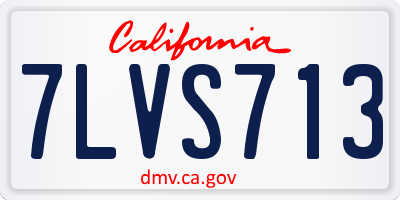 CA license plate 7LVS713